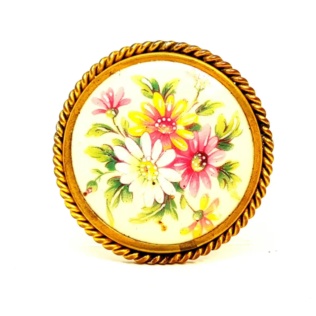 Broche Vintage/Broche de Limoges/Broche Francés. porcelana Limoges.