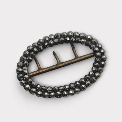 Hebilla de joyería georgiana acero facetado ovalado pequeño regalos