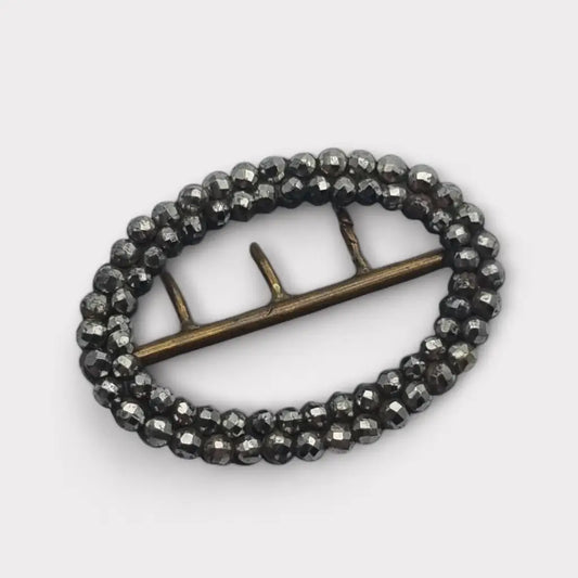 Hebilla de joyería georgiana acero facetado ovalado pequeño regalos
