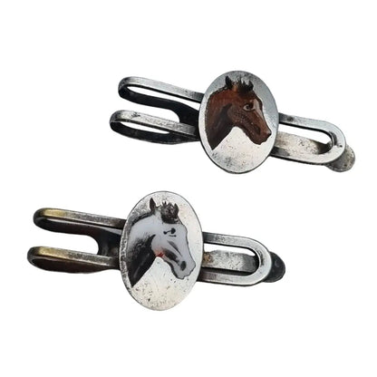 Conjunto de dos clips corbata caballo joyería para hombres clip