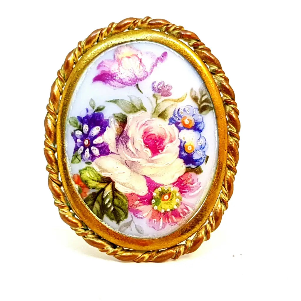 Broche Vintage/Broche de Limoges/Broche Francés. porcelana Limoges.