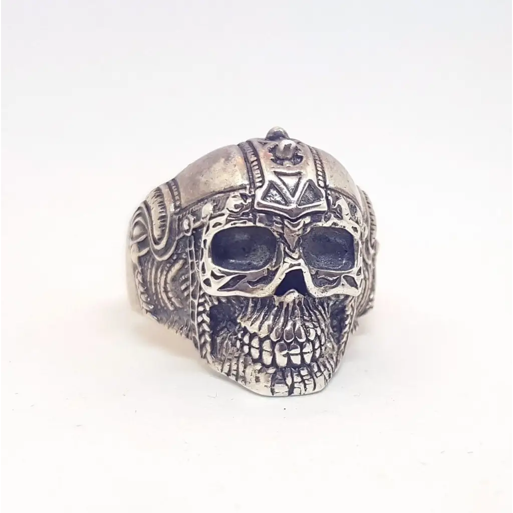 Anillo de calavera casco anillo plata ley para hombre talla