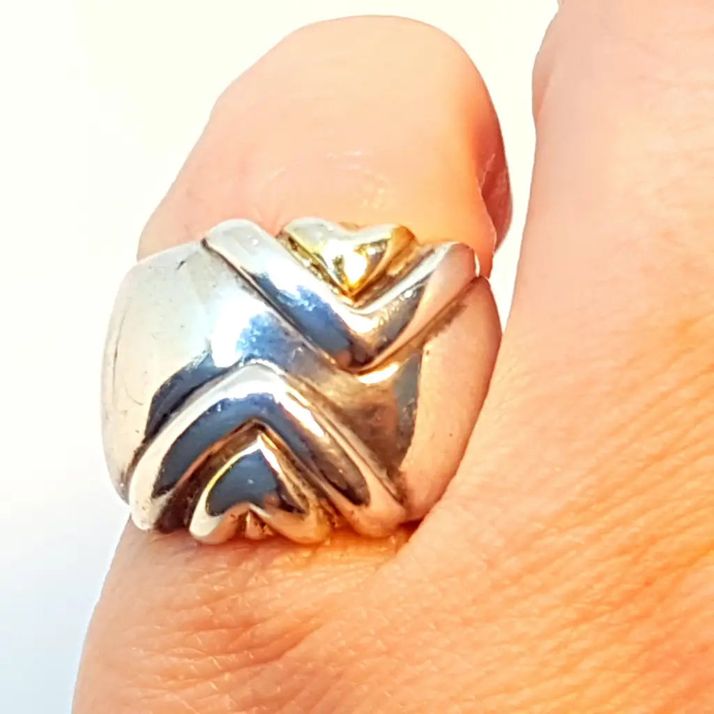 Anillo modernista anillos vintage de plata para mujer