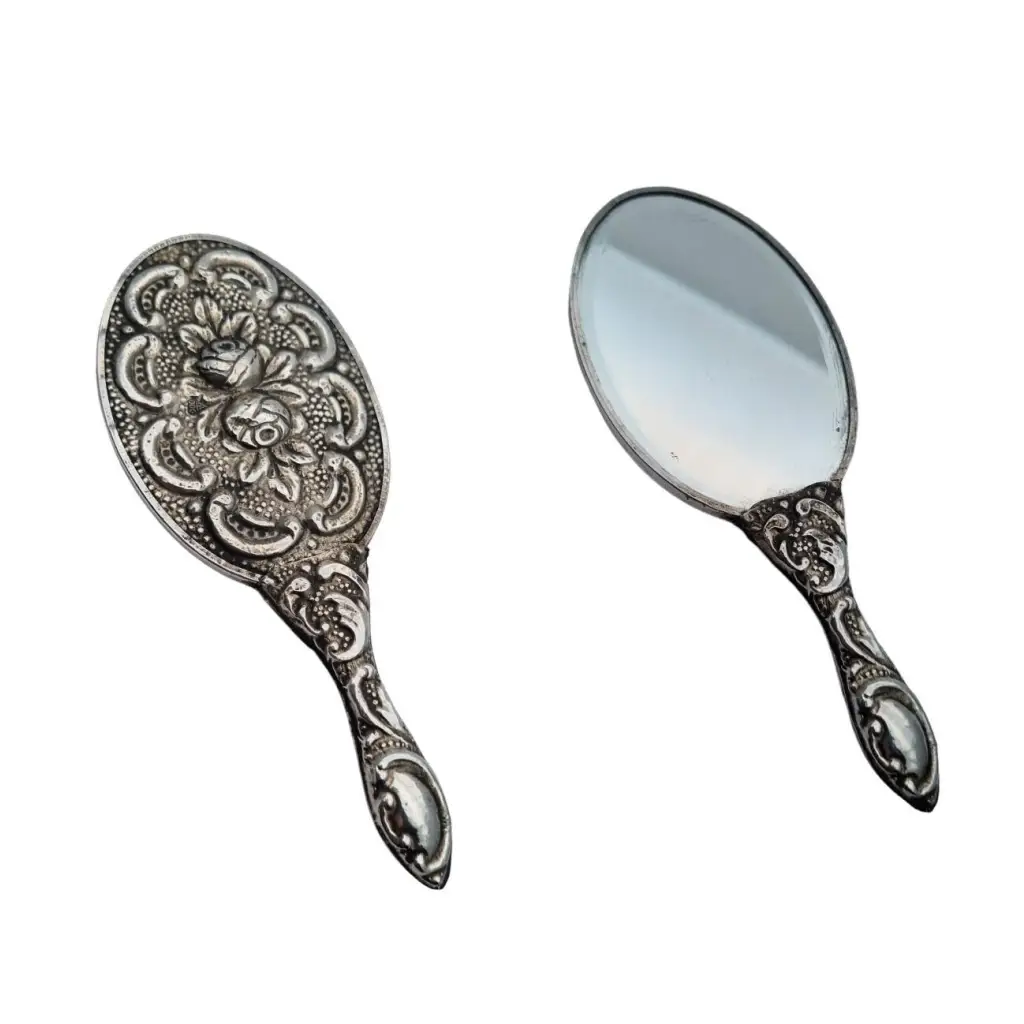 Juego de tocador art nouveau Plata 900 en relieve juego floral