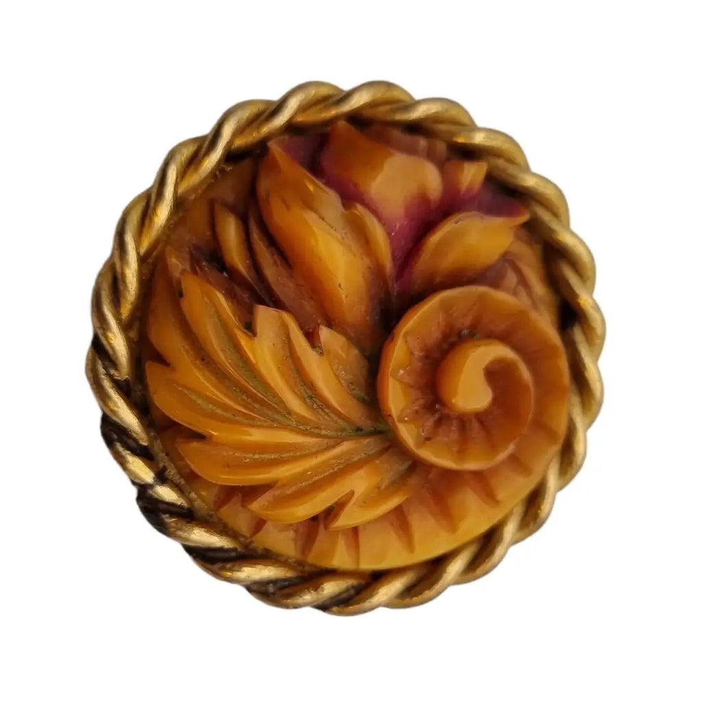 Broche de flor celuloide tallado para mujer espiral floral pasador delicado