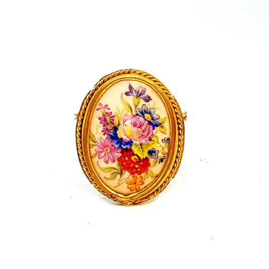 Broche Vintage/Broche Limoges/Broche Francés. de porcelana Limoges.