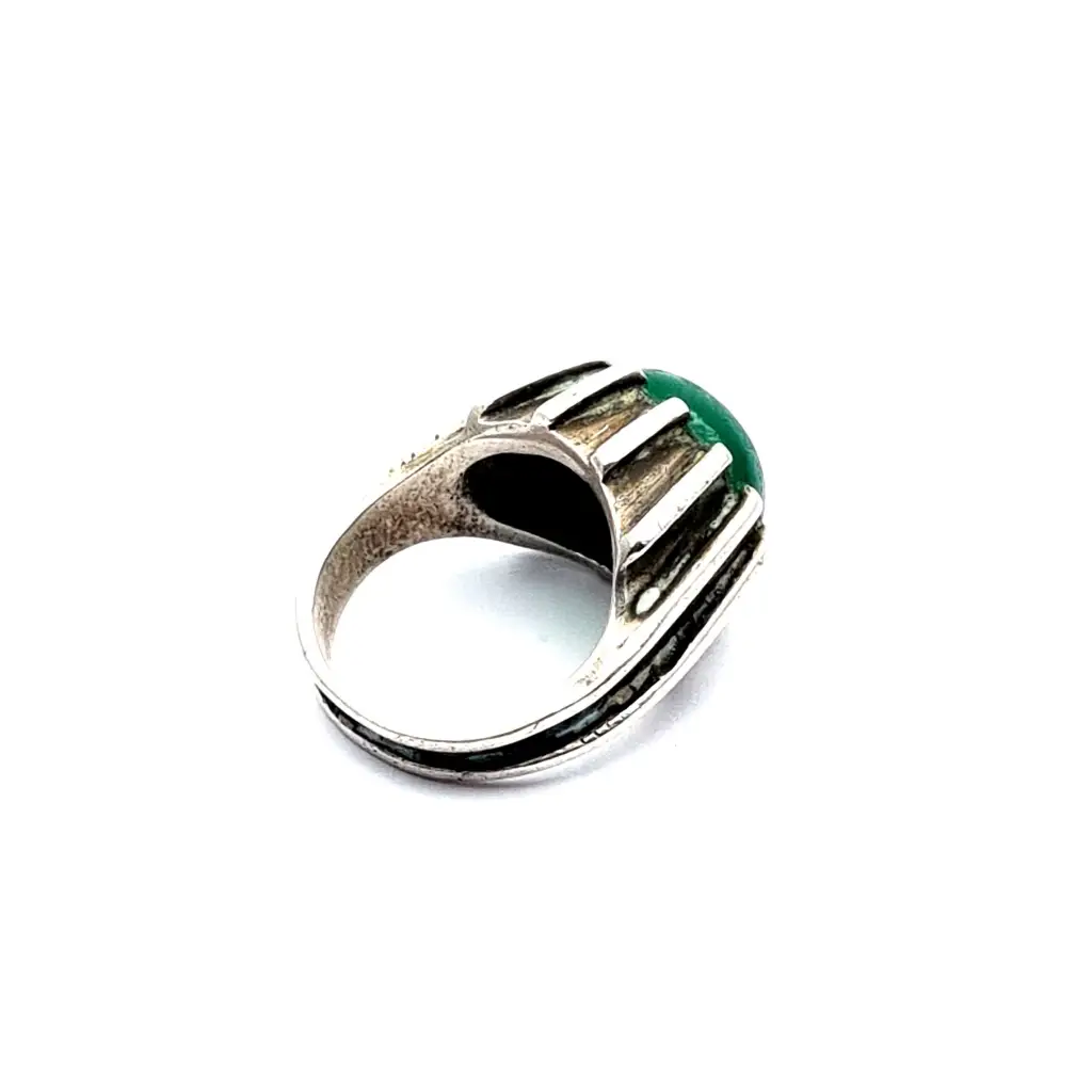 Anillo de plata vintage para mujer anillo piedra verde joyería boho regalos