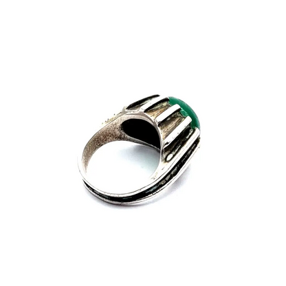 Anillo de plata vintage para mujer anillo piedra verde joyería boho regalos