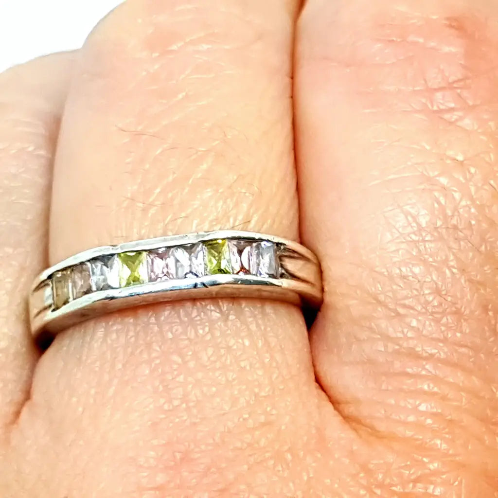 Anillo de plata con circón anillo promesa compromiso