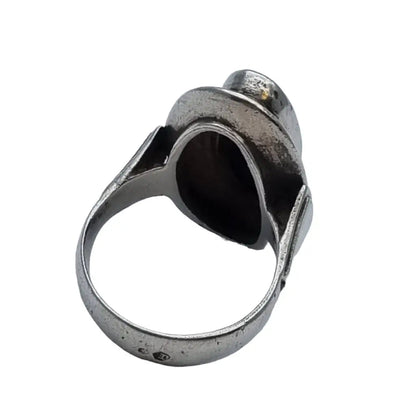 Anillo de ónix mujer vintage anillo negro boho Circa 1980 anillos