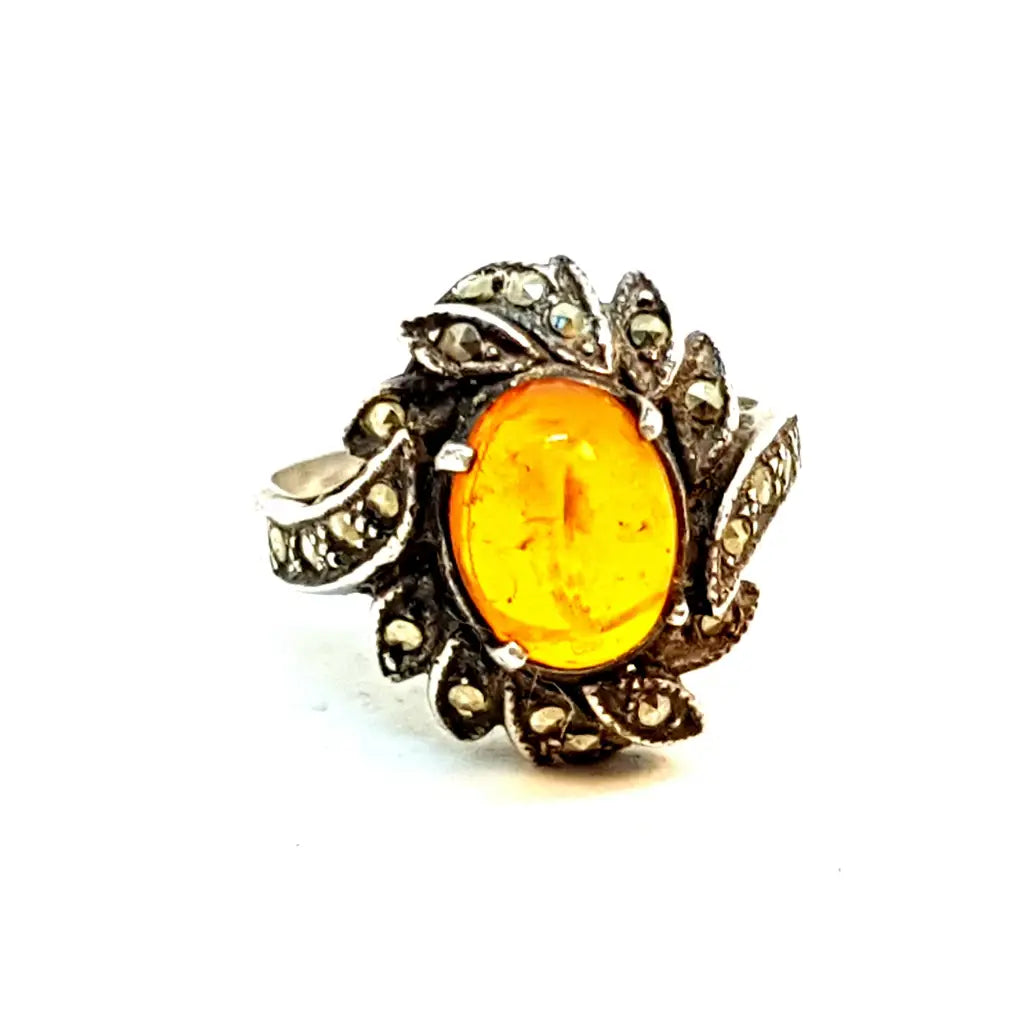 Anillo de plata art nouveau. Circa 1970. Talla 9 USA. Joyería antigua y vintage.