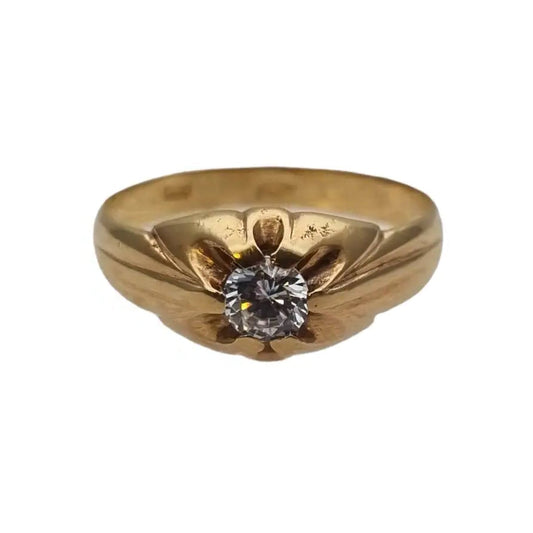 Solitario vintage de oro 18k y anillo topacio regalos boda Circa 1960