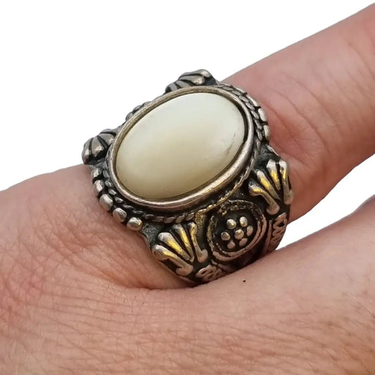 Anillo plata madre perla joyería anillo boho anillos vintage