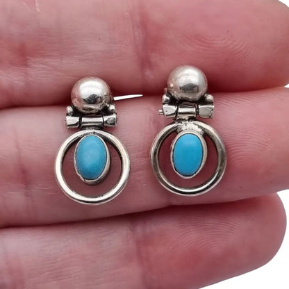 Pendientes Azules para Mujer NOS Plata de Ley 925 Azul Turquesa Estilo Boho