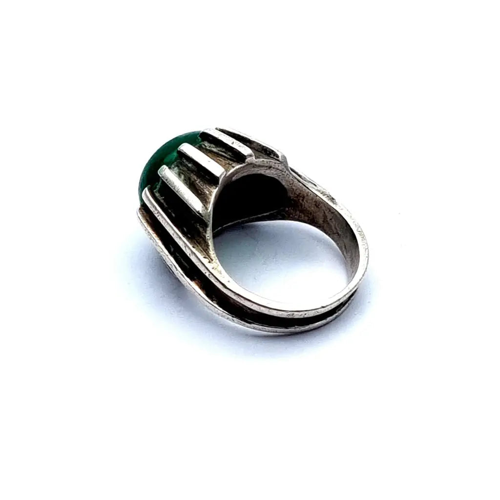 Anillo de plata vintage para mujer anillo piedra verde joyería boho regalos