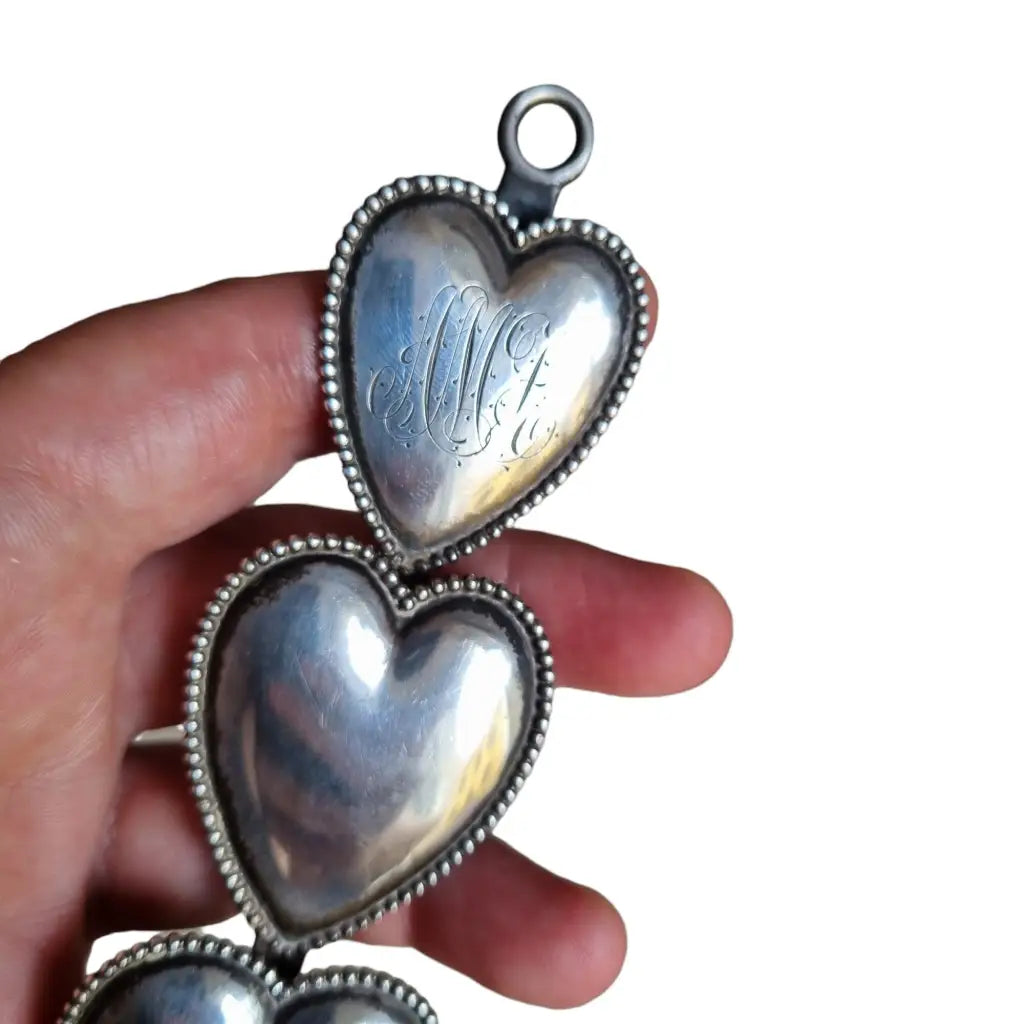 Shiebler sterling George W Romantic Old Law Puffy Heart Shaped Love