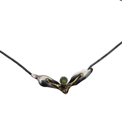 Gargantilla de collar peridoto colgante plata para mujer regalos