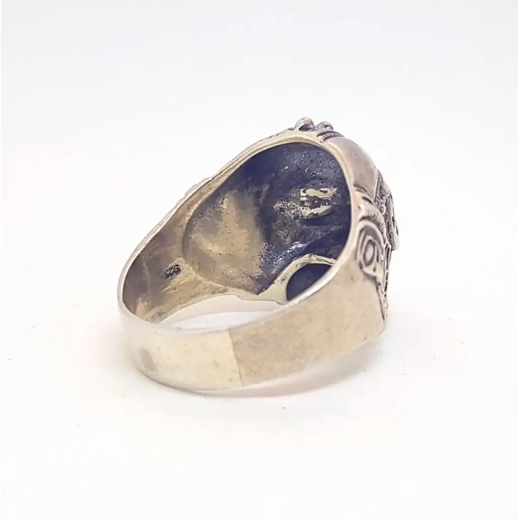 Anillo de calavera casco anillo plata ley para hombre talla