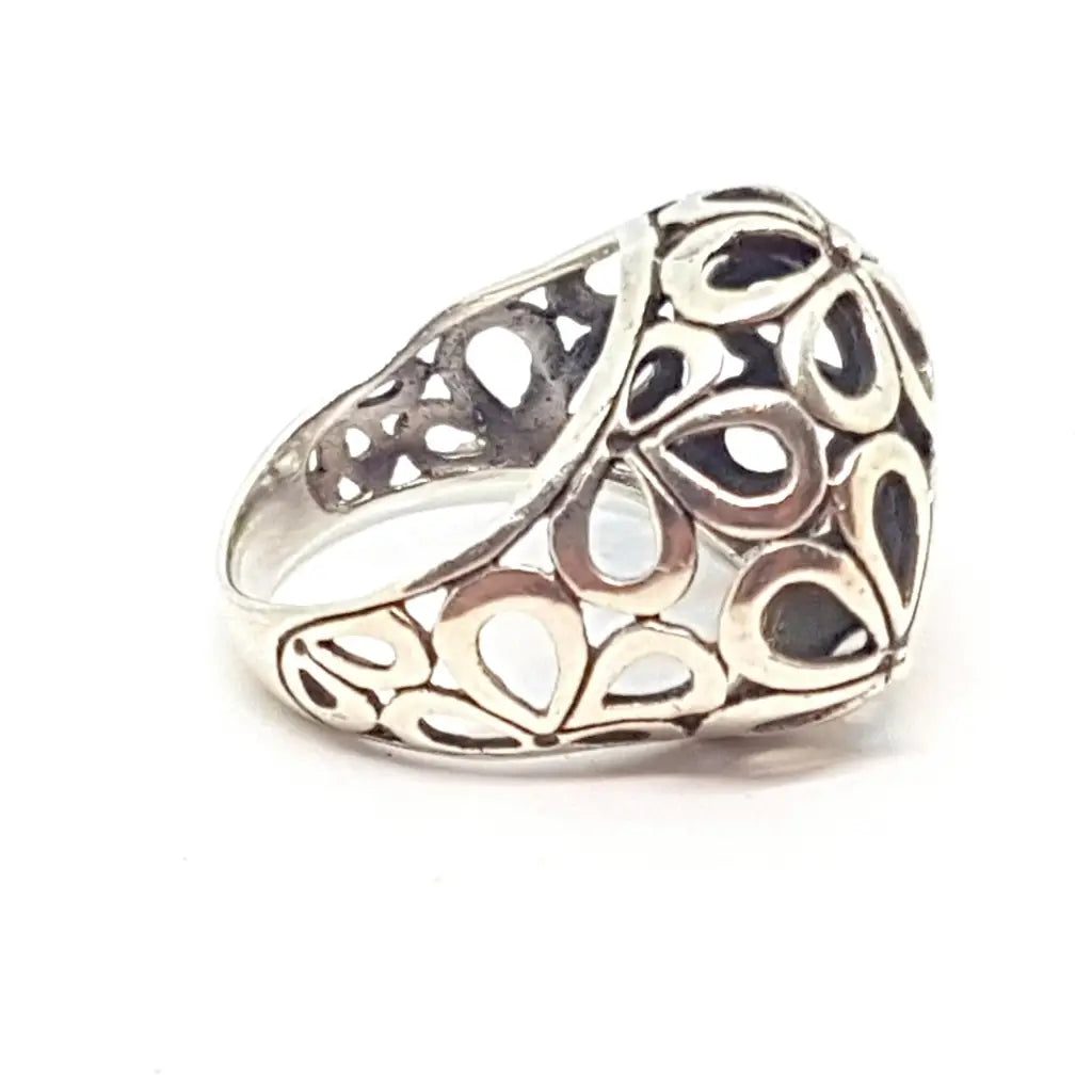 Anillo corazón vintage calado de plata joya muy original para mujer un regalo