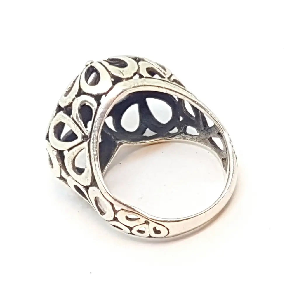 Anillo corazón vintage calado de plata joya muy original para mujer un regalo