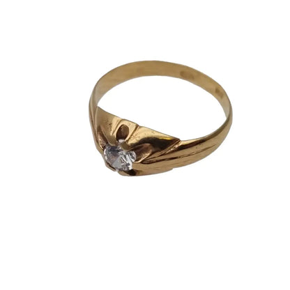 Solitario vintage de oro 18k y anillo topacio regalos boda Circa 1960