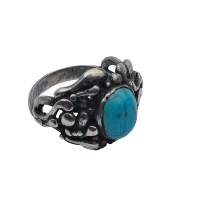 Anillo turquesa plata de ley vintage anillo azul mujer piedra
