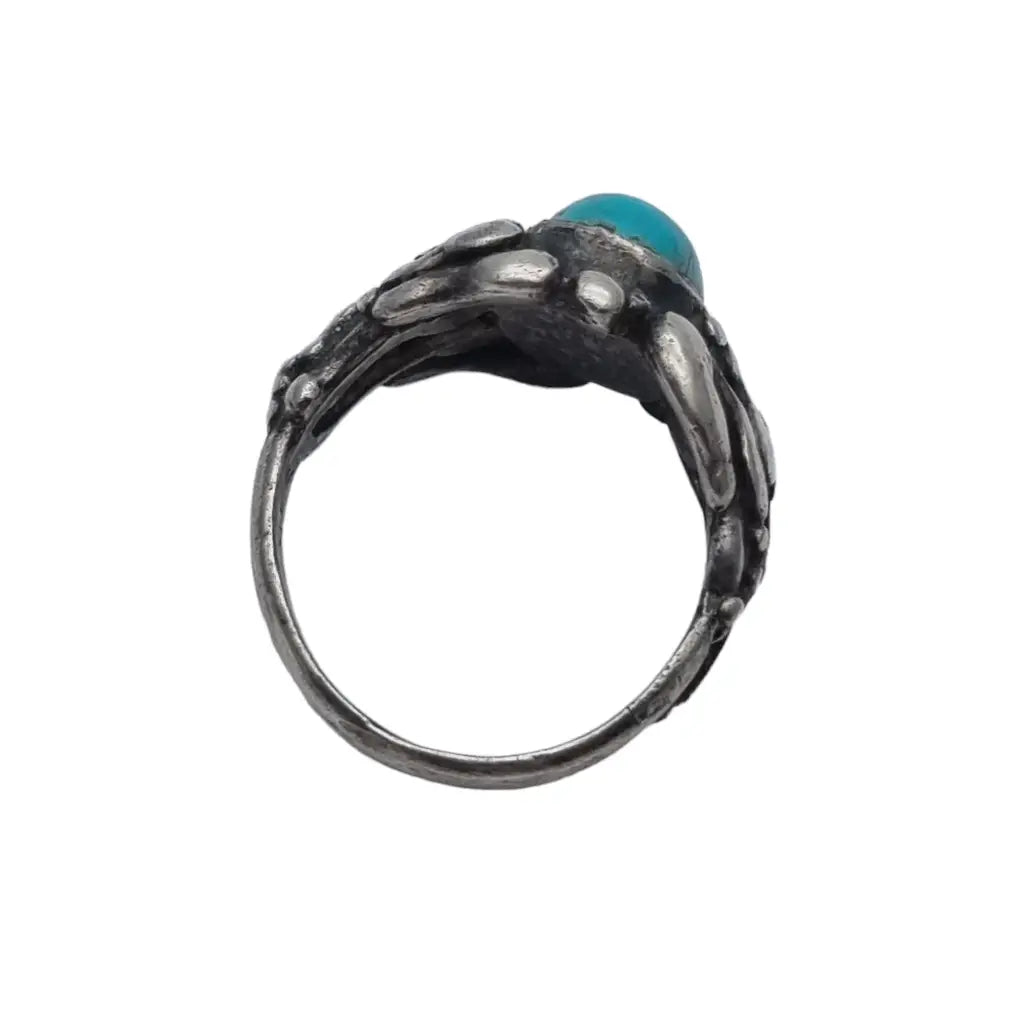 Anillo turquesa plata de ley vintage anillo azul mujer piedra