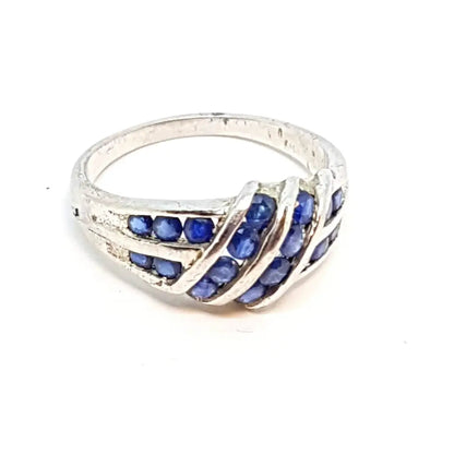 Anillo vintage de plata azul para mujer anillos originales ella Circa 1980.