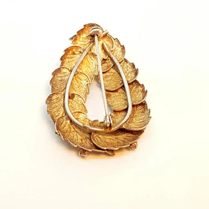 Broche hoja vintage de plata con pedrería regalos para mujer