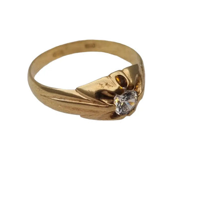 Solitario vintage de oro 18k y anillo topacio regalos boda Circa 1960