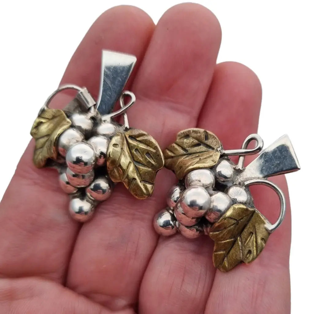 Pendientes de racimo uvas plata México para mujer joya Boho