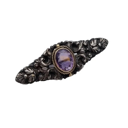 Joyería de plata morada alfiler flores art nouveu regalos para mujeres