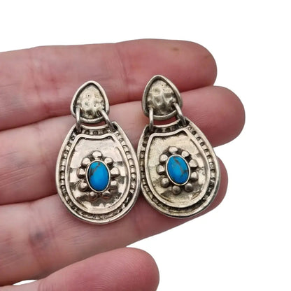 Pendientes azules para mujer plata de ley 925 azul turquesa estilo Boho regalos