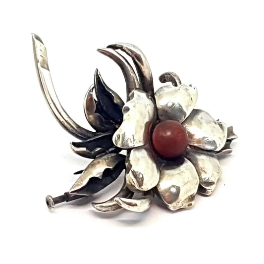 Ramo de flores Broche plata Circa 1960. original Joyería antigua