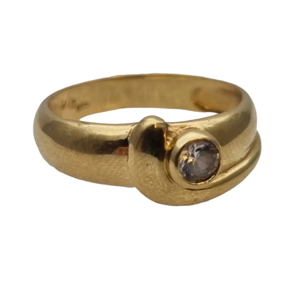 Solitario vintage de oro 18k y anillo topacio regalos boda Circa 1960