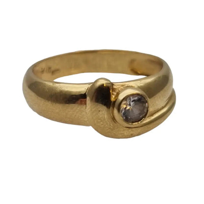 Solitario vintage de oro 18k y anillo topacio regalos boda Circa 1960