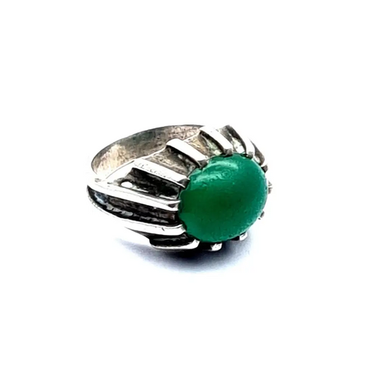 Anillo de plata vintage para mujer anillo piedra verde joyería boho regalos