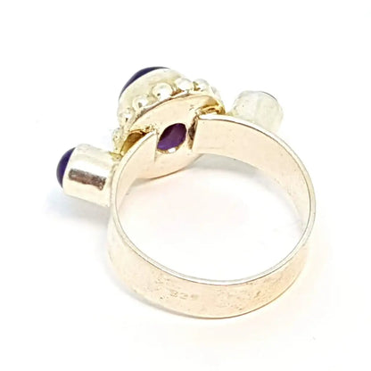 Anillo de plata boho amatista para mujer piedra morada anillo diferente regalos