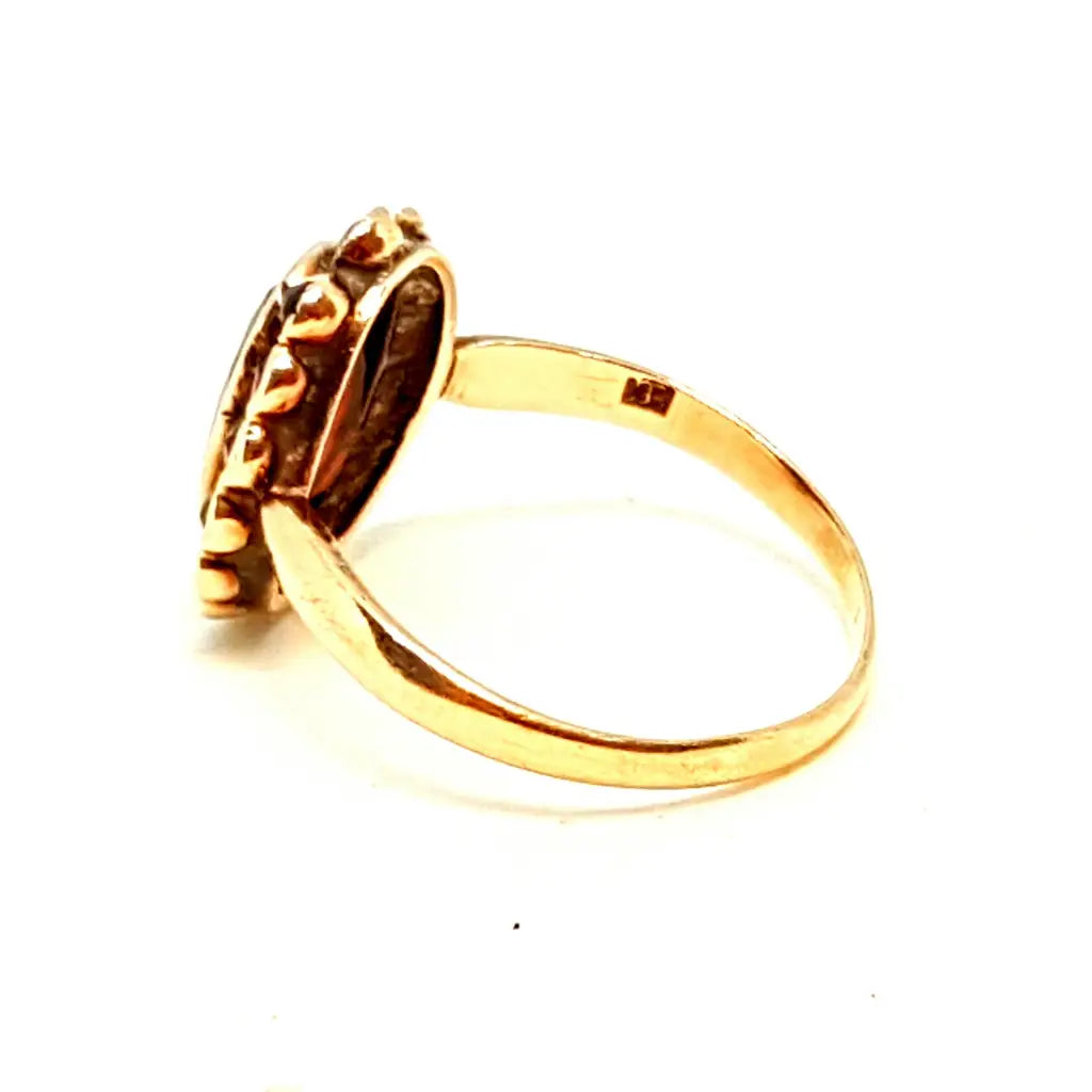 Anillo de granate rojo oro anillo 8k vintage compromiso