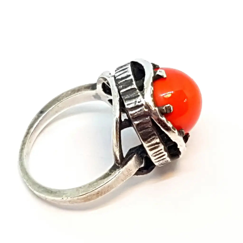 Anillo de plata boho para mujer anillo piedra roja regalos mamá