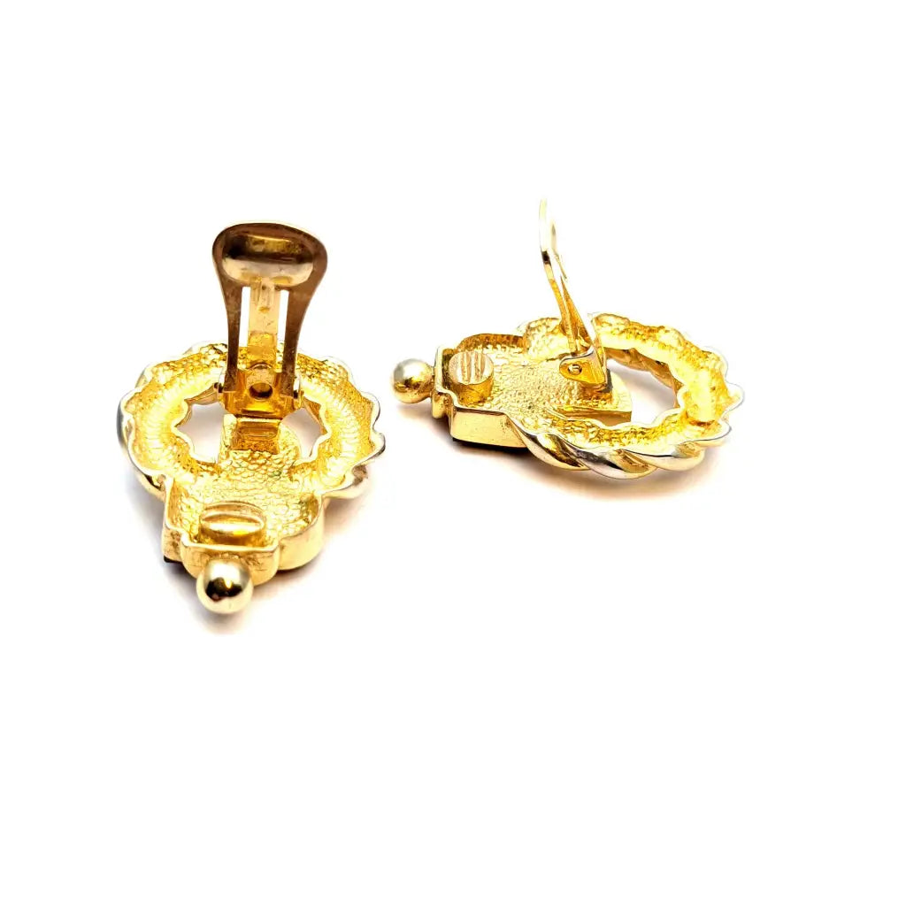 Pendientes vintage 80’s pendientes de bisutería para mujer Joyas oro pedrería