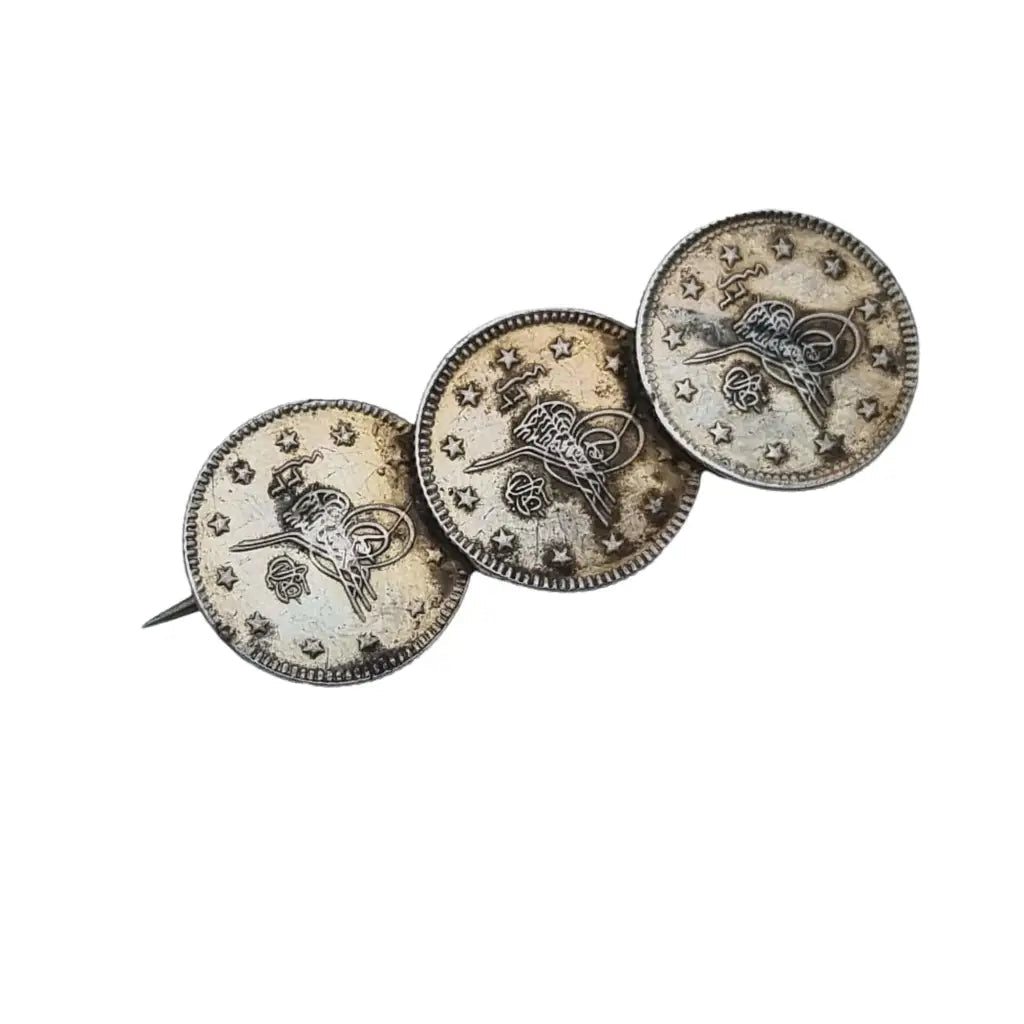 Joyas de monedas para mujer joyas plata broche vintage