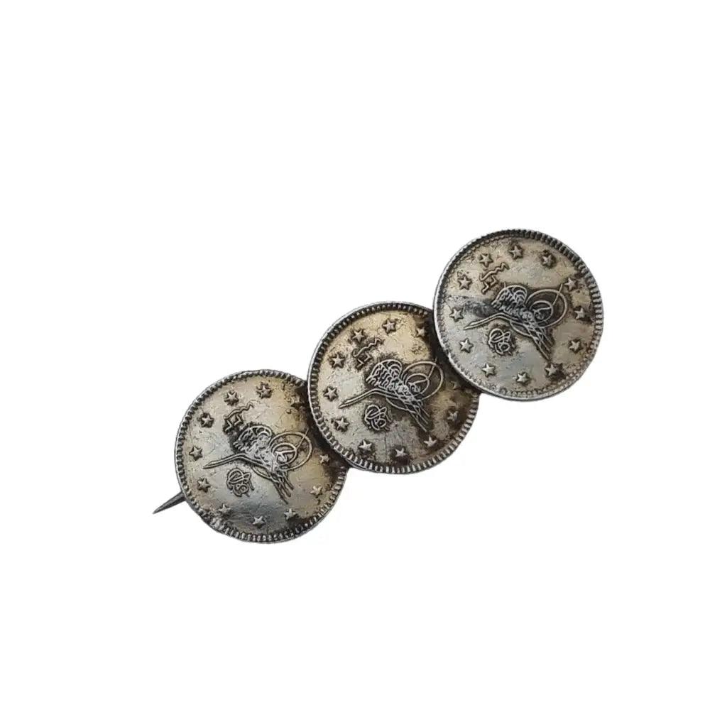 Joyas de monedas para mujer joyas plata broche vintage