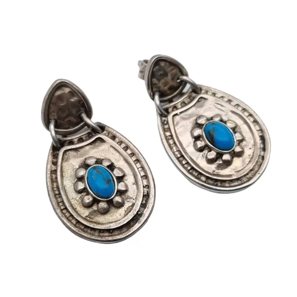 Pendientes azules para mujer plata de ley 925 azul turquesa estilo Boho regalos