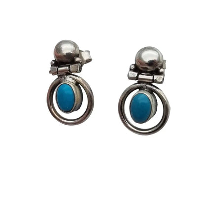 Pendientes Azules para Mujer NOS Plata de Ley 925 Azul Turquesa Estilo Boho