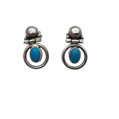 Pendientes Azules para Mujer NOS Plata de Ley 925 Azul Turquesa Estilo Boho