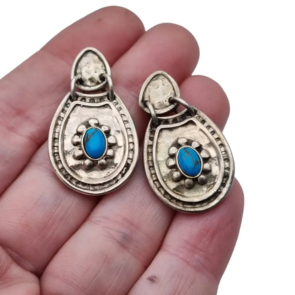 Pendientes azules para mujer plata de ley 925 azul turquesa estilo Boho regalos