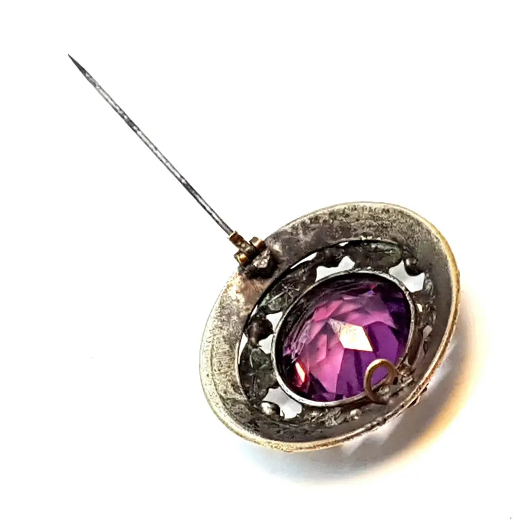 Broche de plata victoriana. Circa 1900. Joyería antigua y vintage.