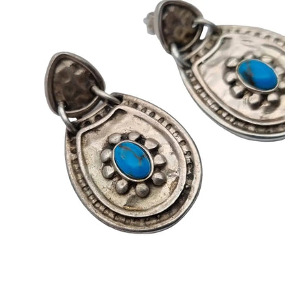 Pendientes azules para mujer plata de ley 925 azul turquesa estilo Boho regalos