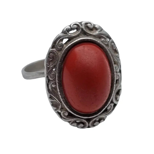 Anillo rojo mujer anillos de joyería vintage plata anillo